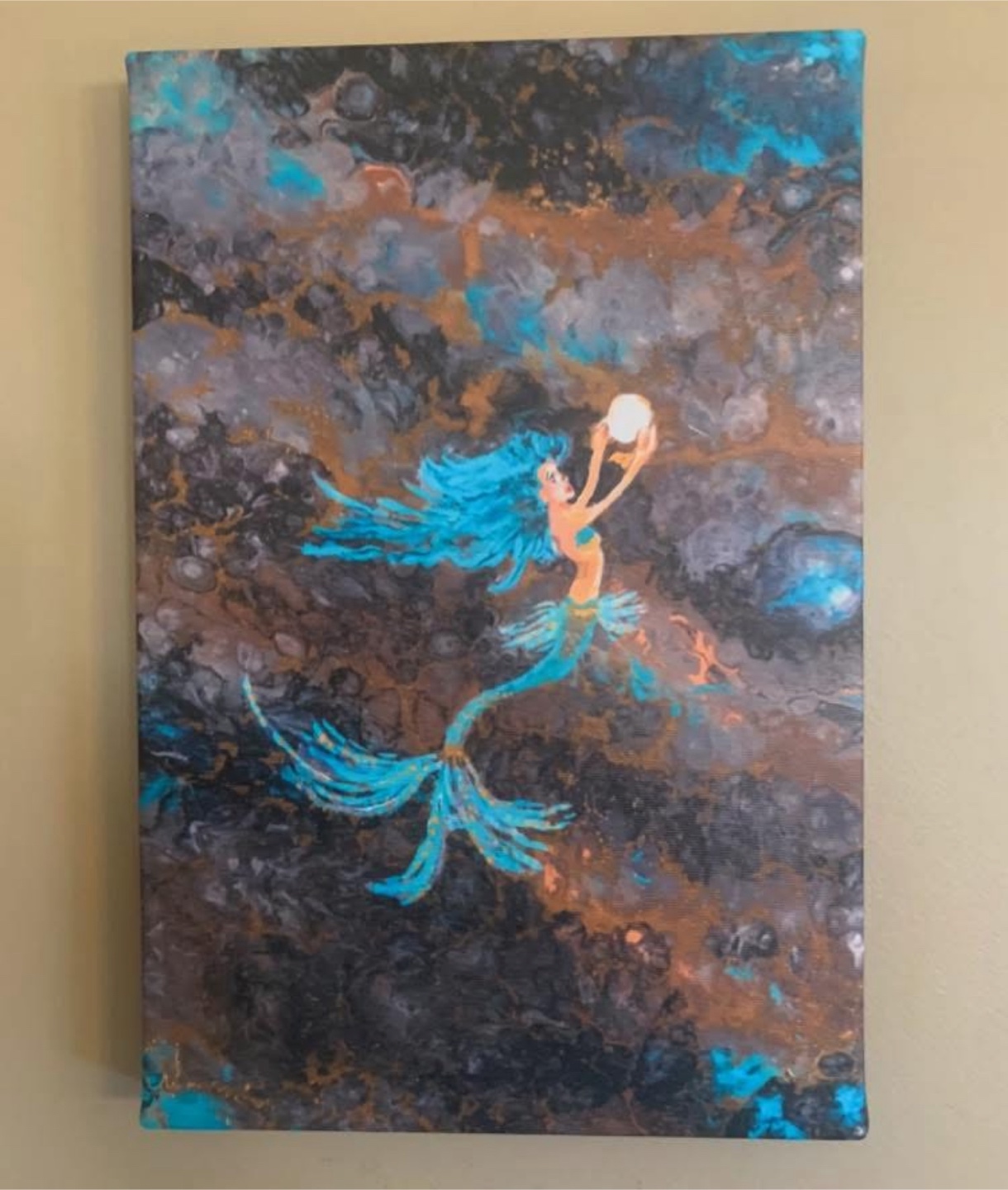Mermaid Canvas Painting Print