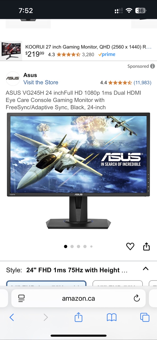 ASUS VG245H 24 inch Gaming Monitor - photo 2