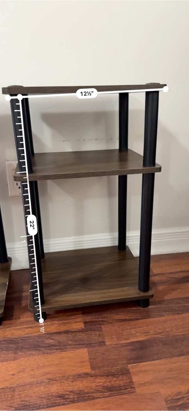 Wooden Side Table 3-Tier Storage Shelves Set - photo 5