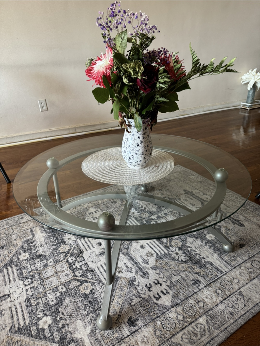 Glass-Top Coffee Table with Metal Frame - photo 4