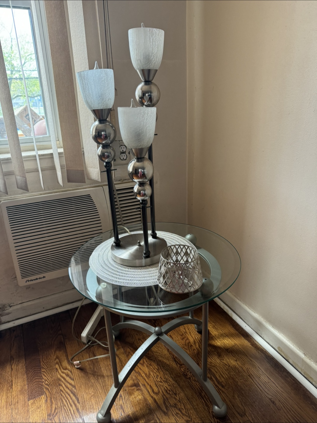 Glass-Top Coffee Table with Metal Frame - photo 2