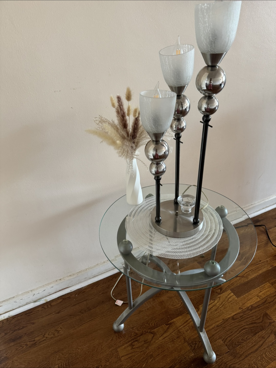 Glass-Top Coffee Table with Metal Frame - photo 3