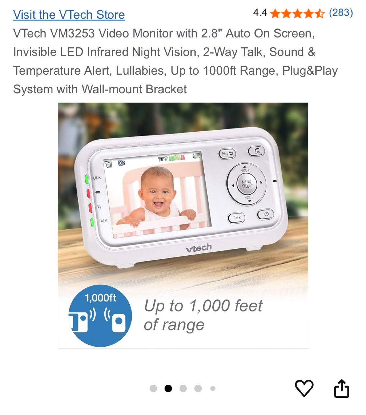 *Moving Sale* VTech VM3253 Video Baby Monitor with 2.8" Screen - photo 3