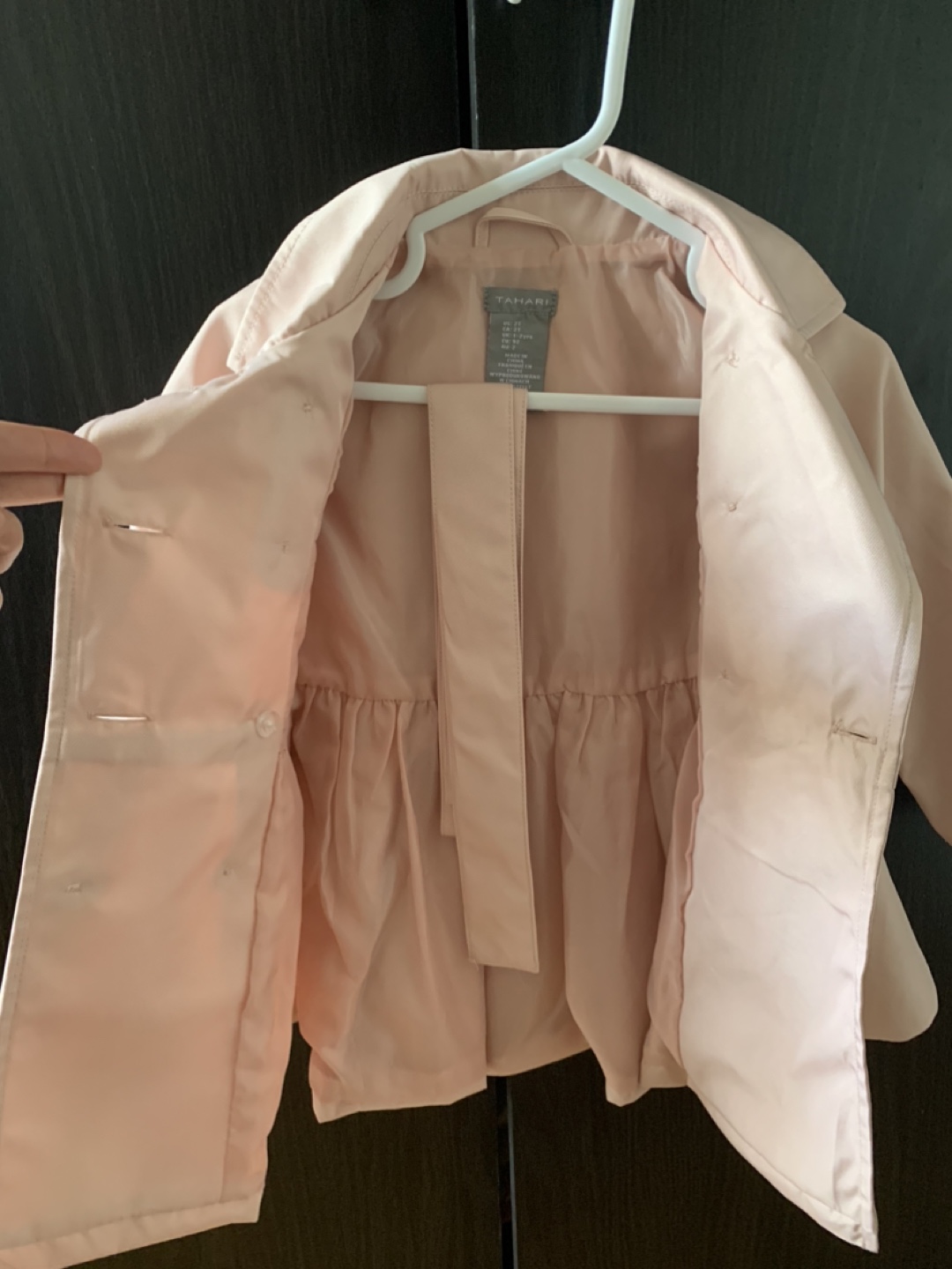 Tahari Toddler Girl's Pink Trench Coat, Size 2T - photo 2