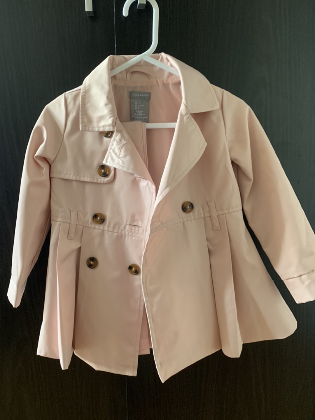 Tahari Toddler Girl's Pink Trench Coat, Size 2T - photo 5