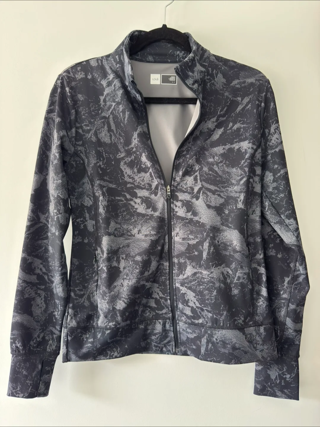 Lole Women's Size Small Black and Grey Zip-Up Jacket thumbnail