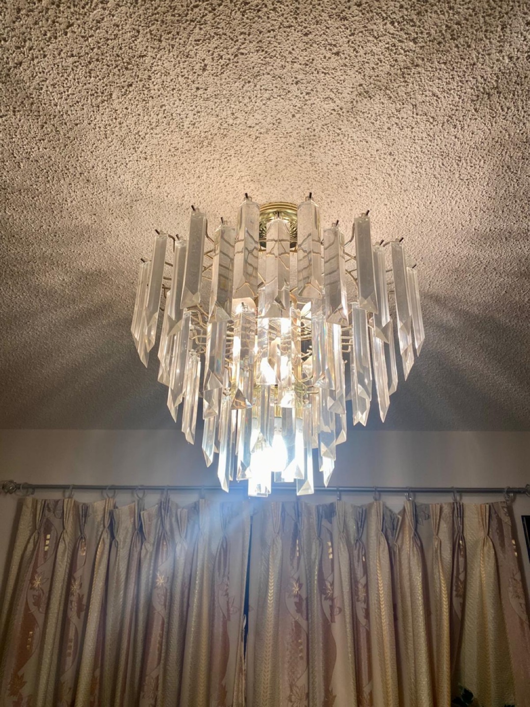 Mid-Century Modern Crystal Chandelier