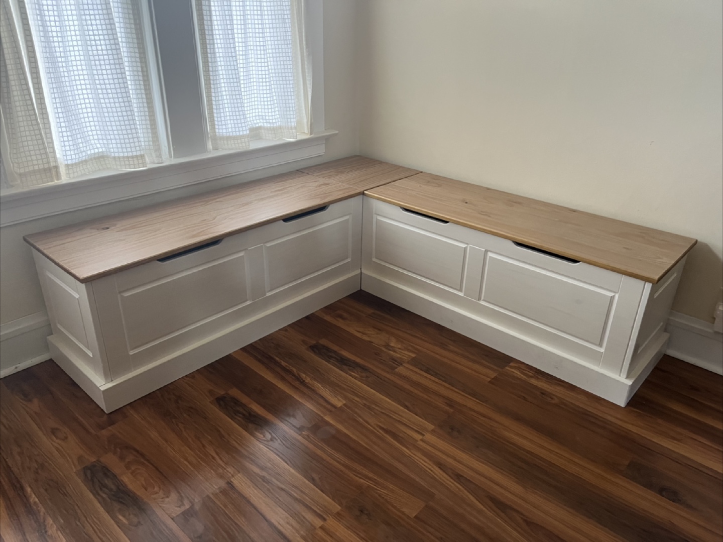 L-Shaped Backless Breakfast Nook Bench with Storage