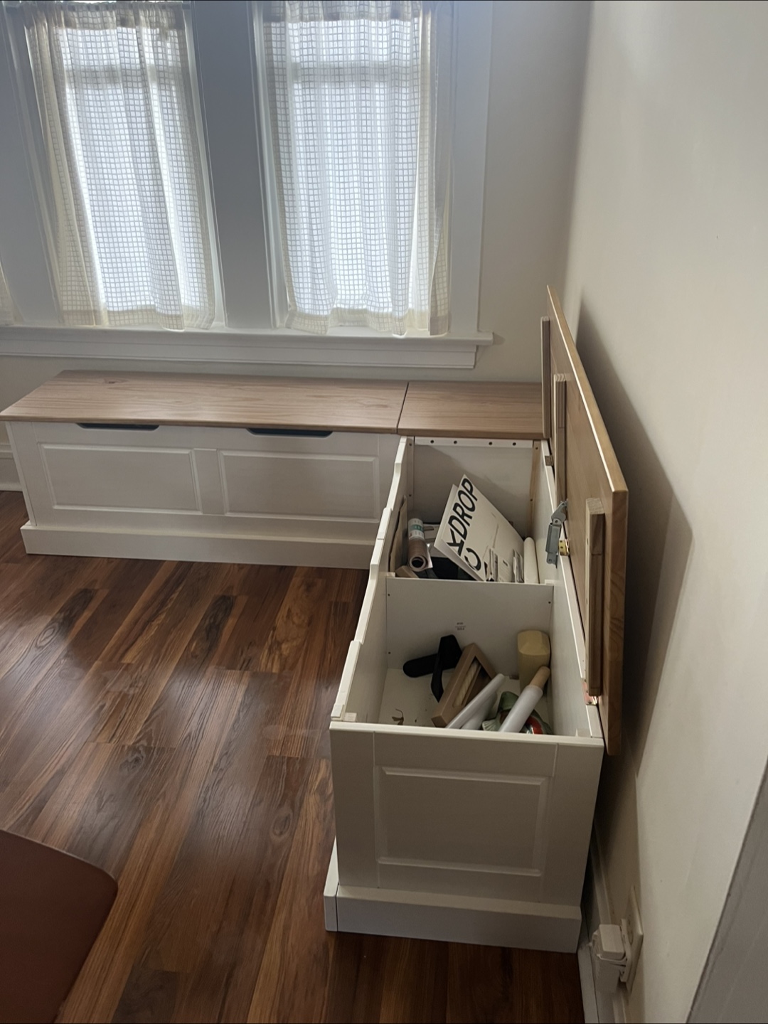 L-Shaped Backless Breakfast Nook Bench with Storage - photo 2