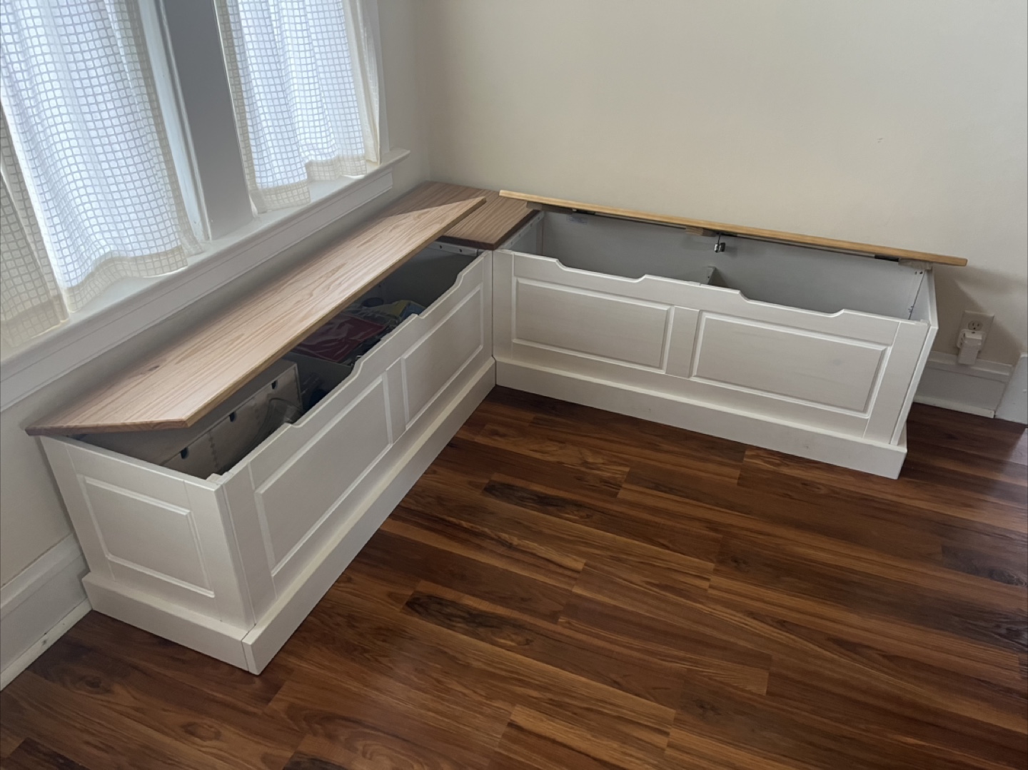 L-Shaped Backless Breakfast Nook Bench with Storage - photo 3