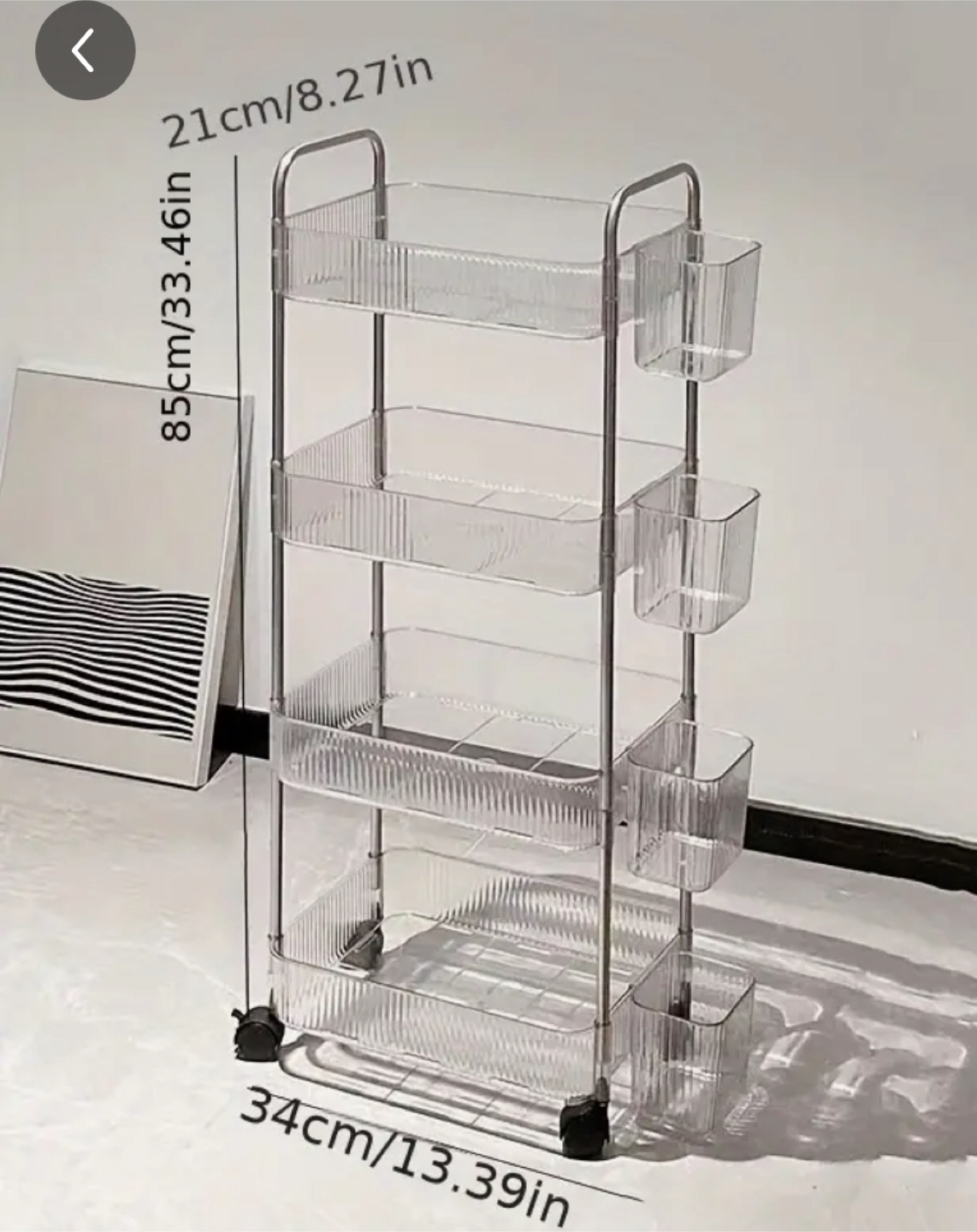 Four-Tier Rolling Utility Cart with 4 Baskets (Brand new) - photo 5