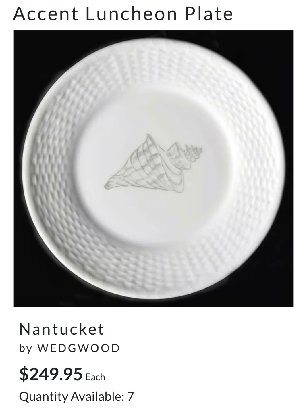 Nantucket by WEDGWOOD replacement set plates image indicator(8)
