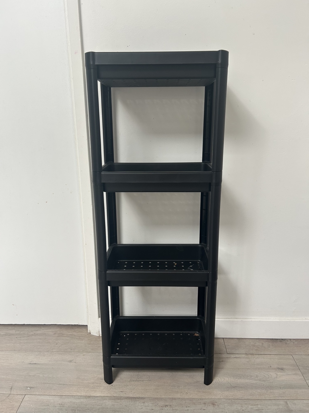 Black 4-Tier Plastic Shelf Organizer - photo 2