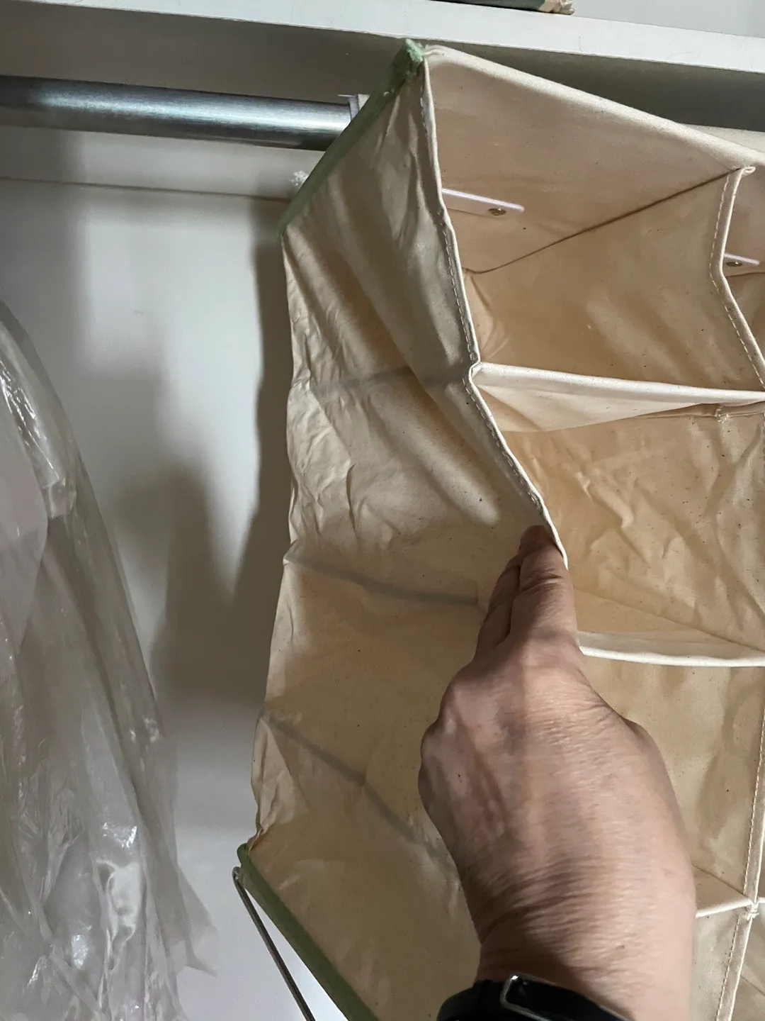 Heavy duty. Hanging Closet Organizer & Rod for hanging clothes image indicator(4)