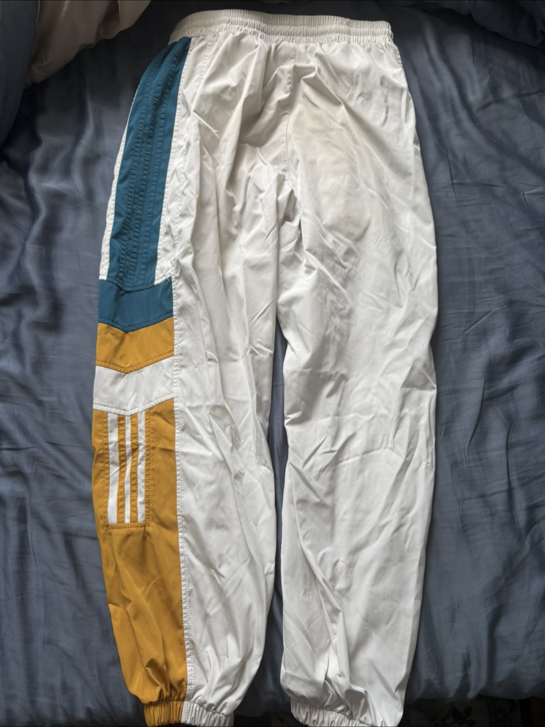 Huxley Style Track Pants - White, Gold, Teal - Size M - photo 4