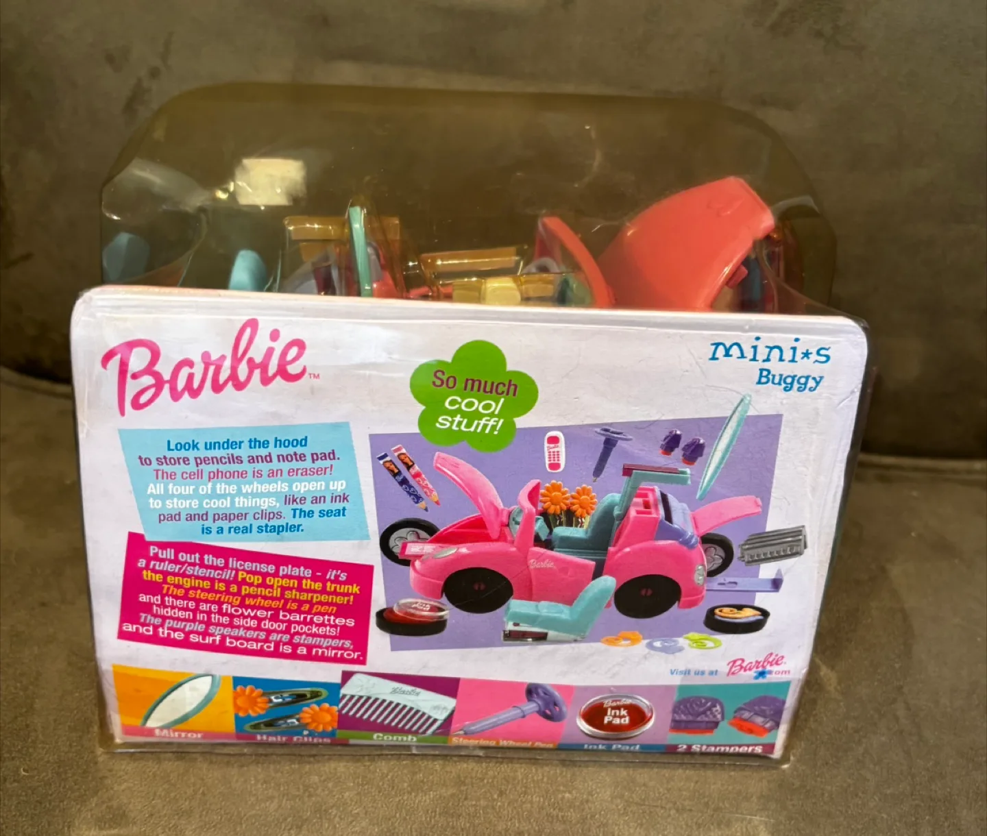 2002 Vintage Rare Barbie Pink Mini Buggy "Office Supplies" Set image indicator(5)