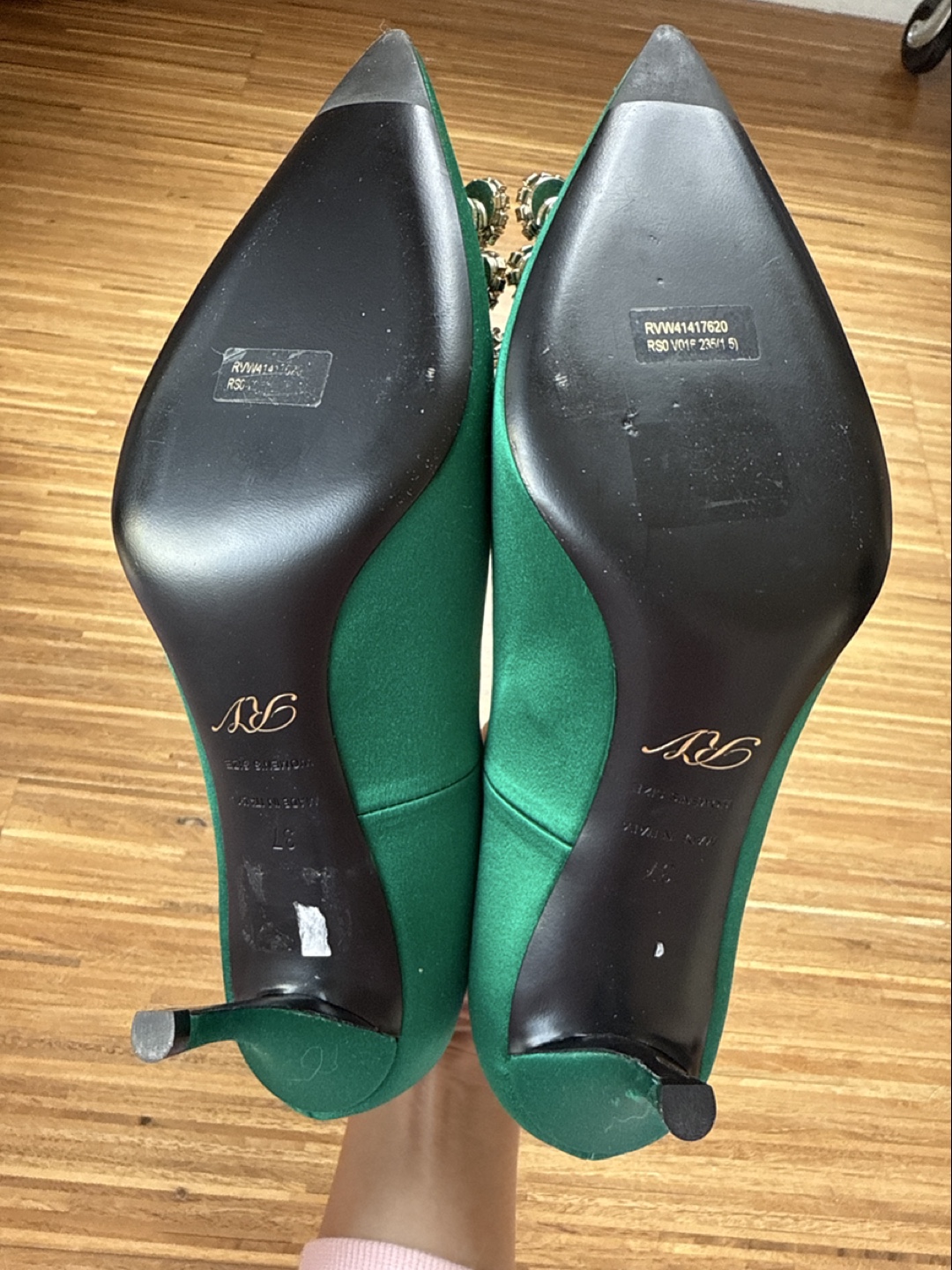 Roger Vivier Decolleté Sin Flower Strass 65 Pumps—Green - photo 4