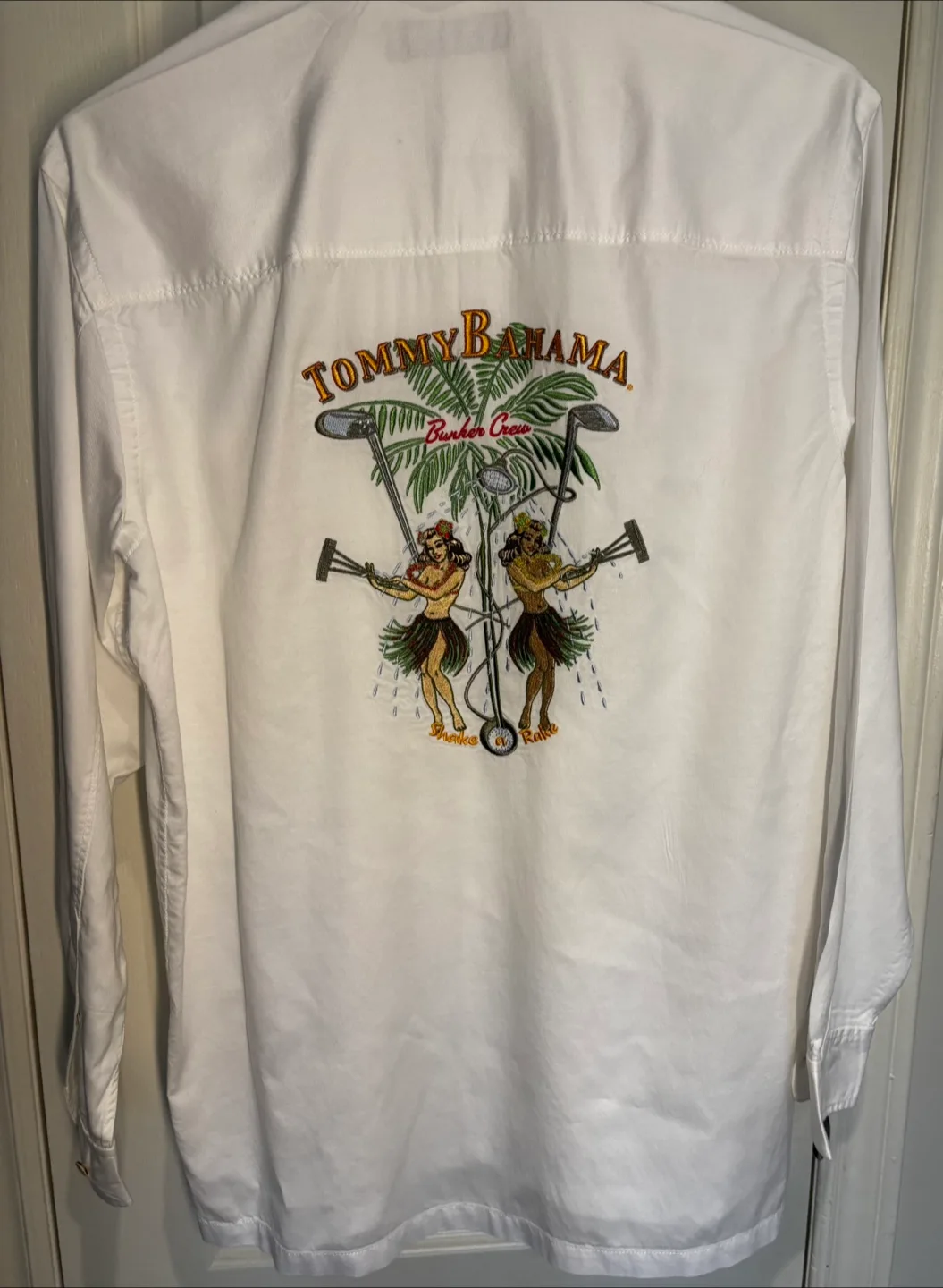 Tommy Bahama Hawaiian Shirt - Large Embroidered Back SZ Med image indicator(4)