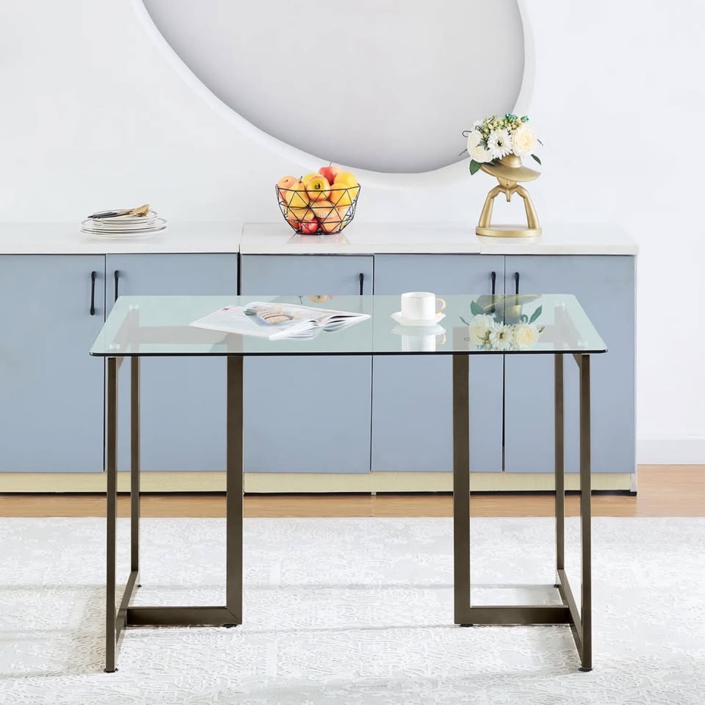 5 Piece Glass-top Dining Table Set with Four Chairs - photo 5