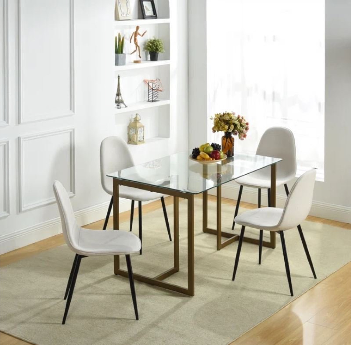 5 Piece Glass-top Dining Table Set with Four Chairs - photo 2