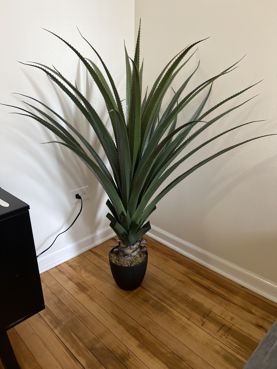 Large Artificial Agave Plant in Black Pot