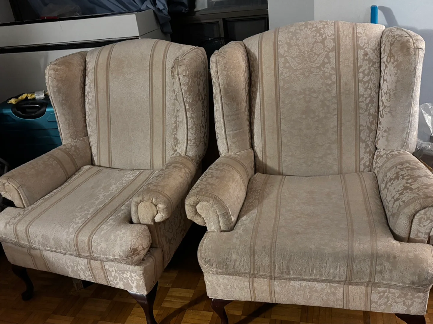 Three-Piece Beige Fabric Living Room Set thumbnail