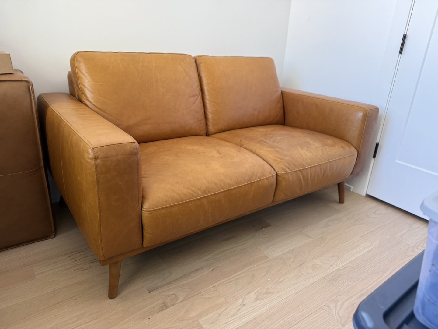 West Elm Leather Sofa - photo 2