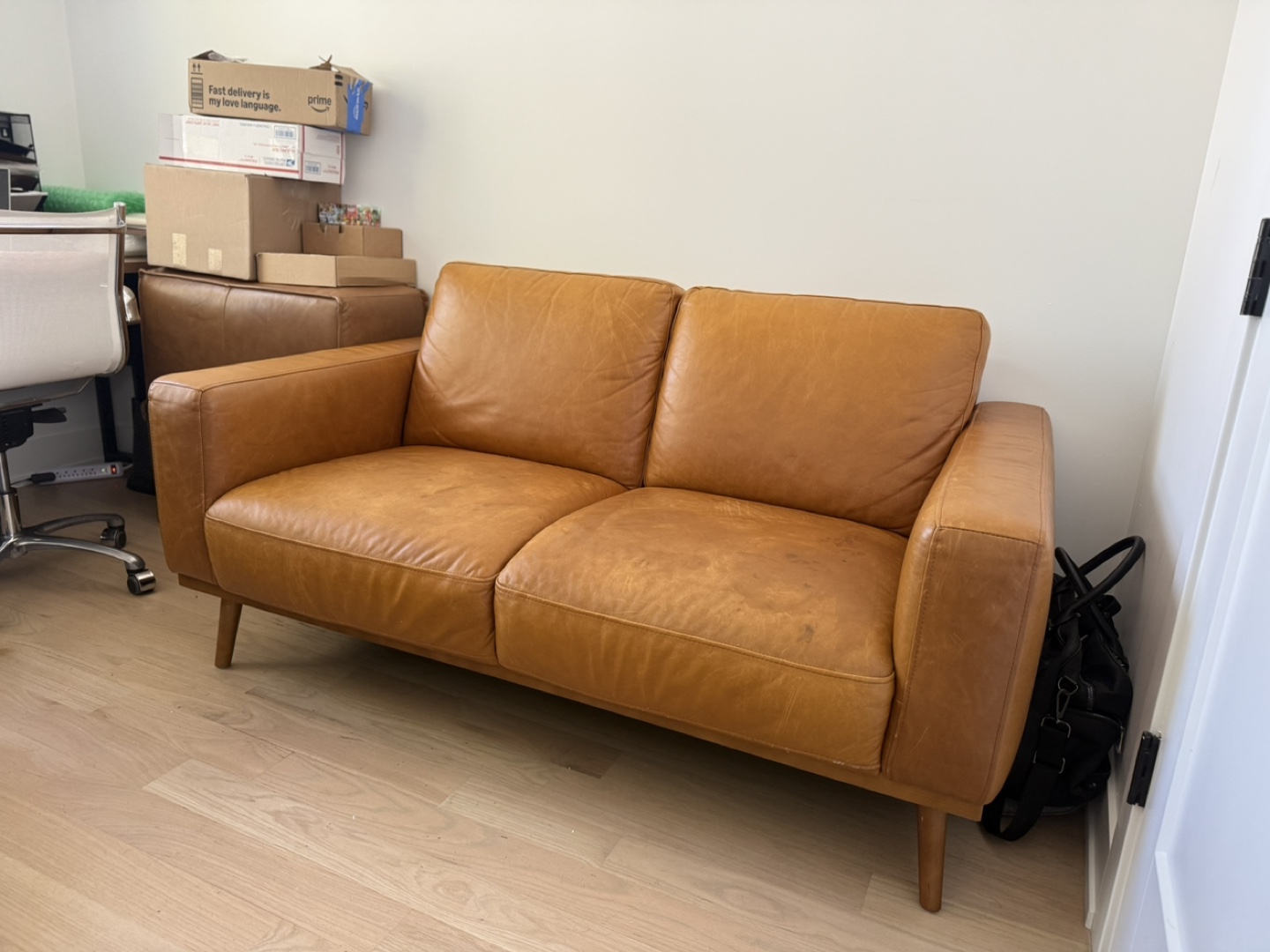 West Elm Leather Sofa