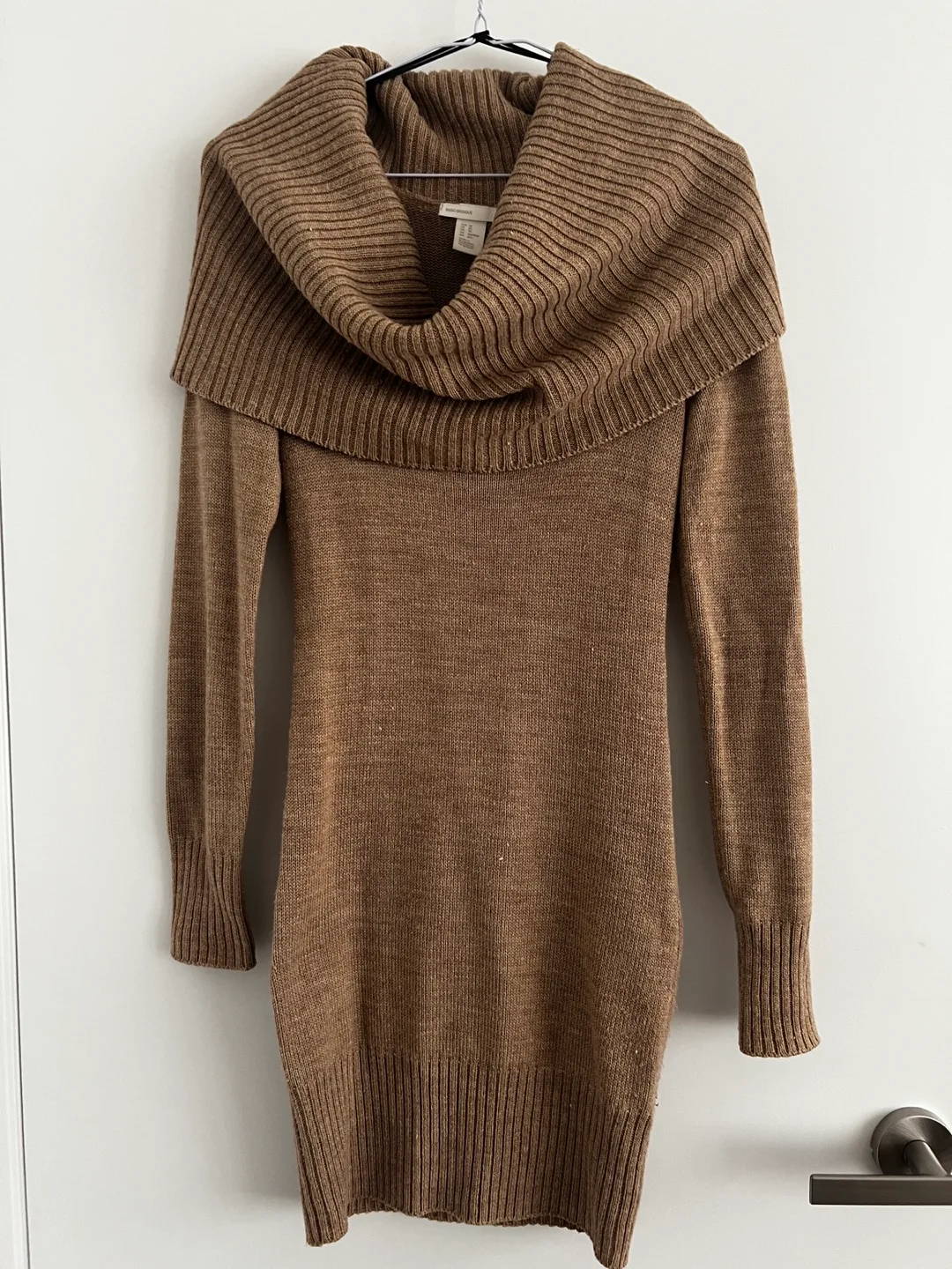 Brown Off the Shoulder Cowl Neck Sweater Dress - Size XS thumbnail