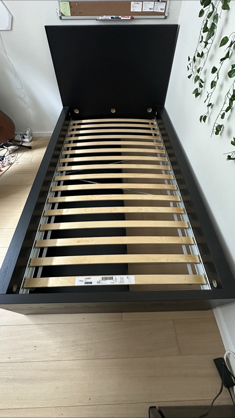 IKEA MALM Black-Brown Twin Bed Frame with 2 Drawers