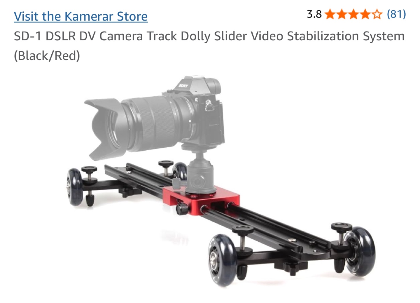 Kamerar SD-1 DSLR DV Camera Track Dolly Slider