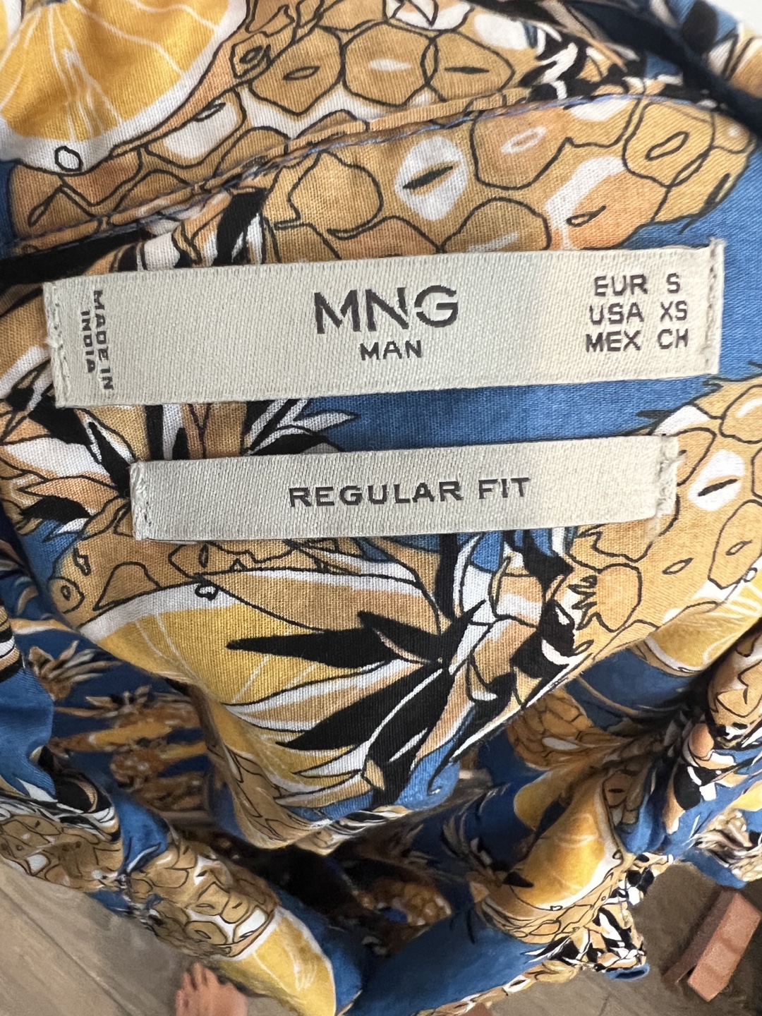 Men's Pineapple Print Short Sleeve Shirt - Size XS - photo 3