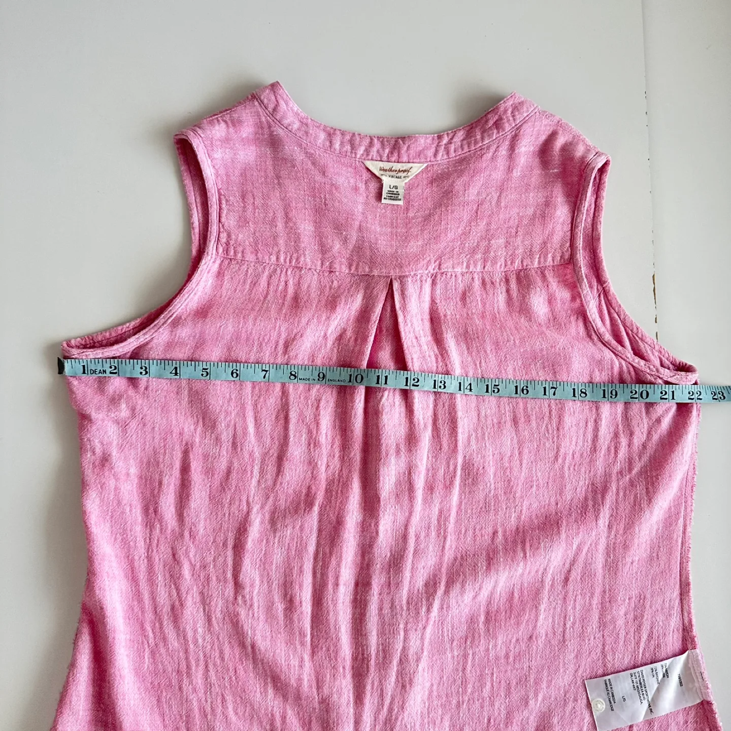 Weatherproof Pink Linen Sleeveless Button-Down Top - Size L image indicator(5)