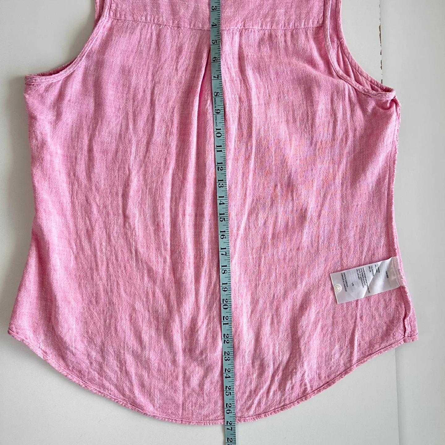 Weatherproof Pink Linen Sleeveless Button-Down Top - Size L image indicator(6)