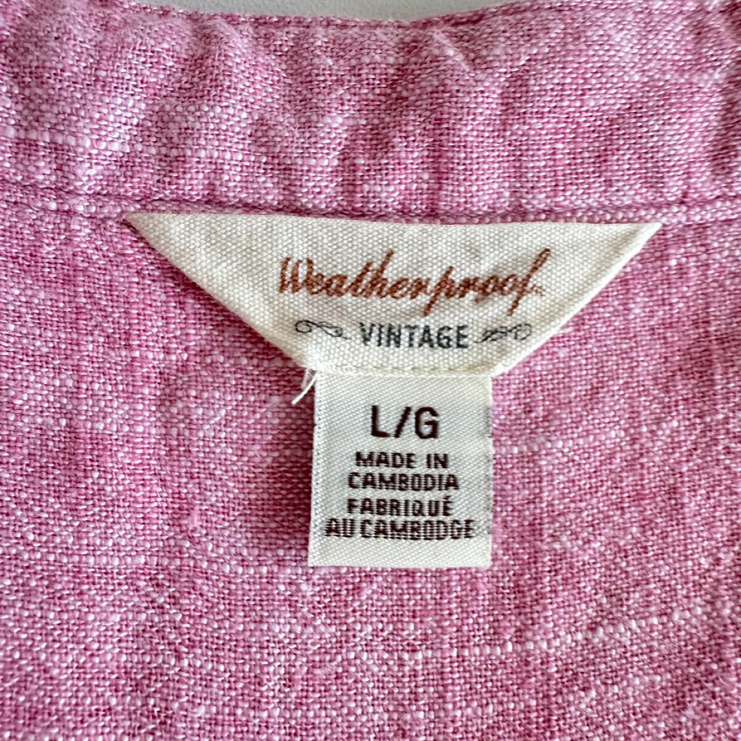 Weatherproof Pink Linen Sleeveless Button-Down Top - Size L image indicator(7)