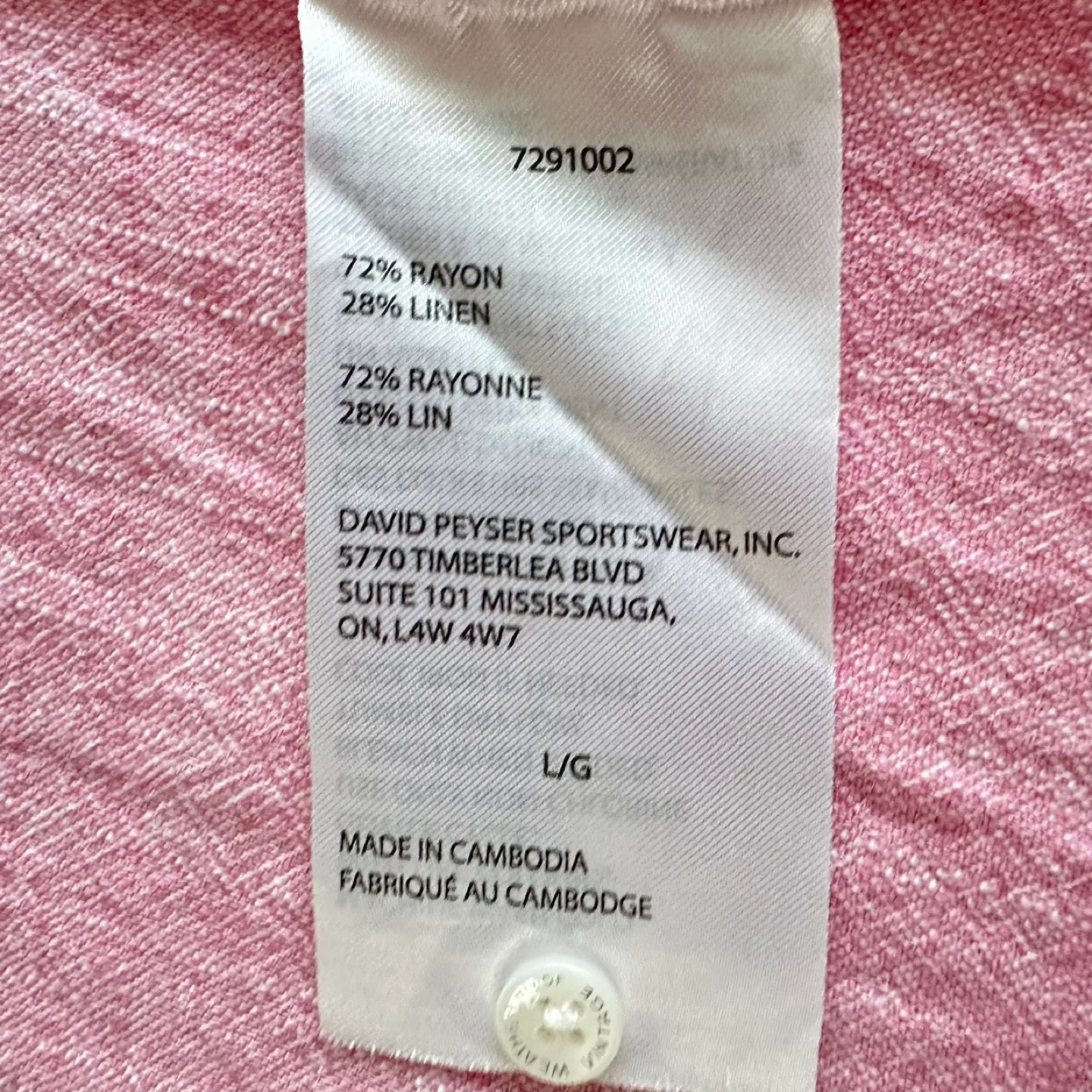 Weatherproof Pink Linen Sleeveless Button-Down Top - Size L image indicator(8)