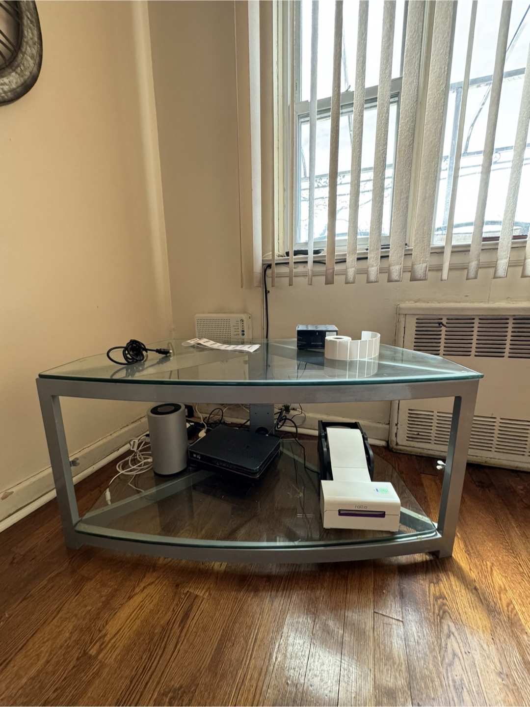 Glass Corner TV Stand