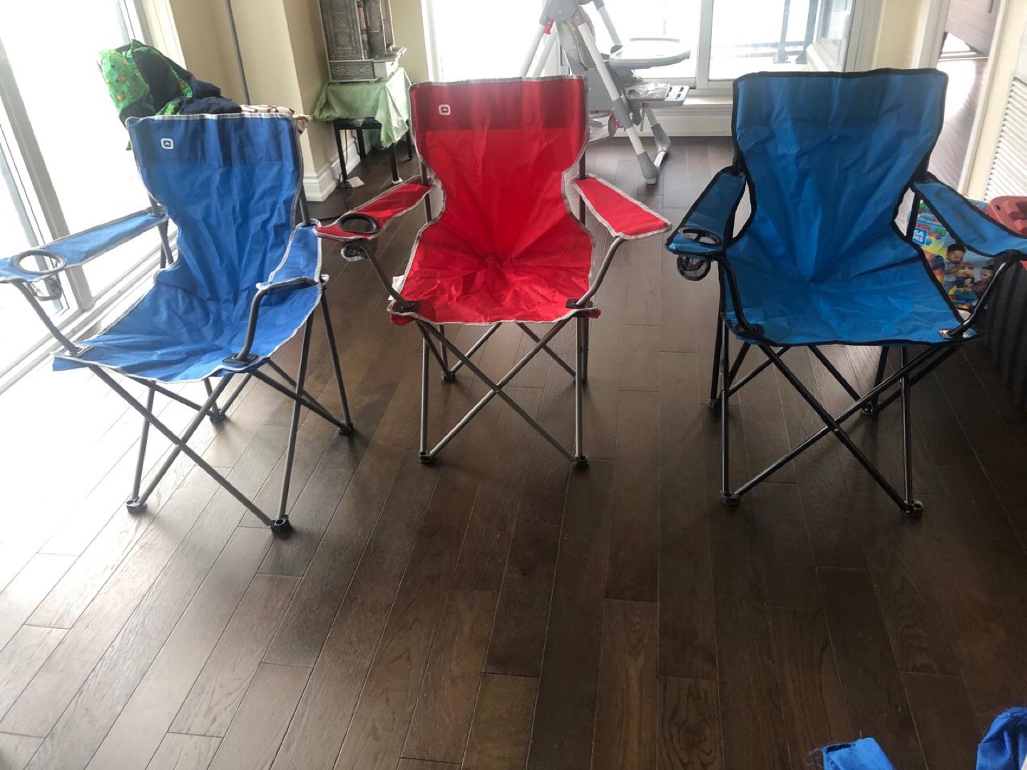 Three Collapsible Camping Chairs