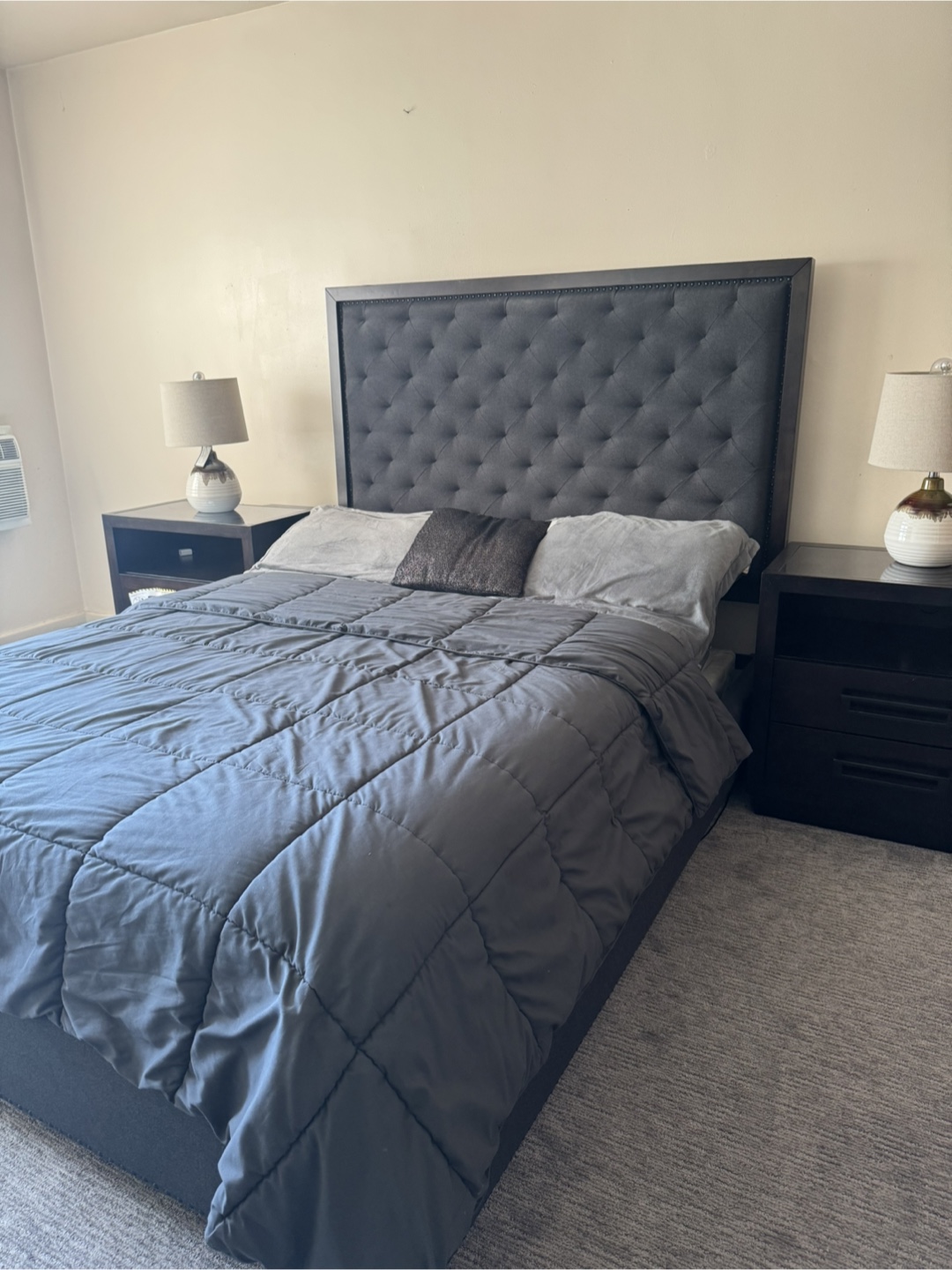Queen Size Upholstered Headboard and Bed Frame - photo 2