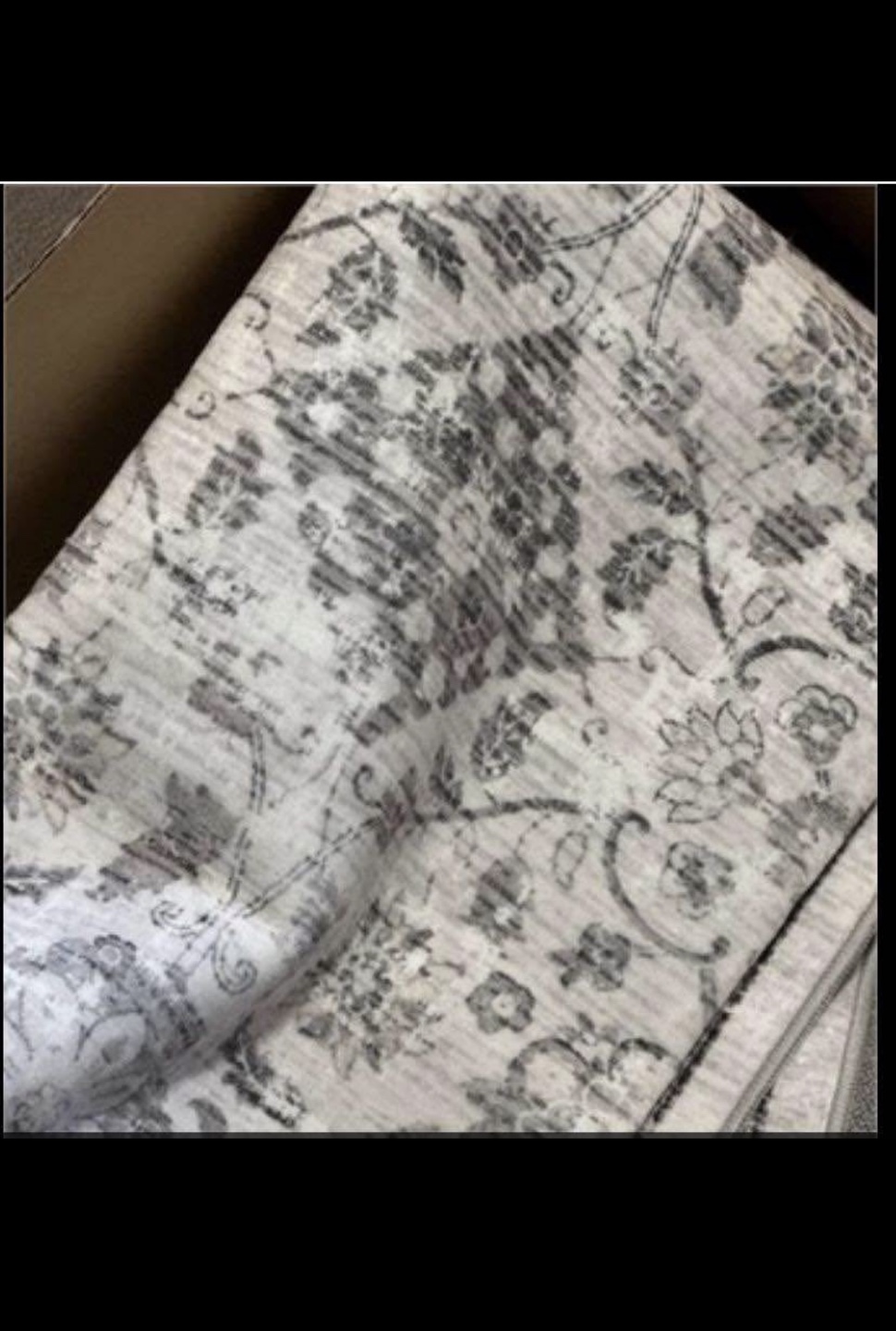 New Elegant Grey and White Area Rug Floral 5x7 - photo 4