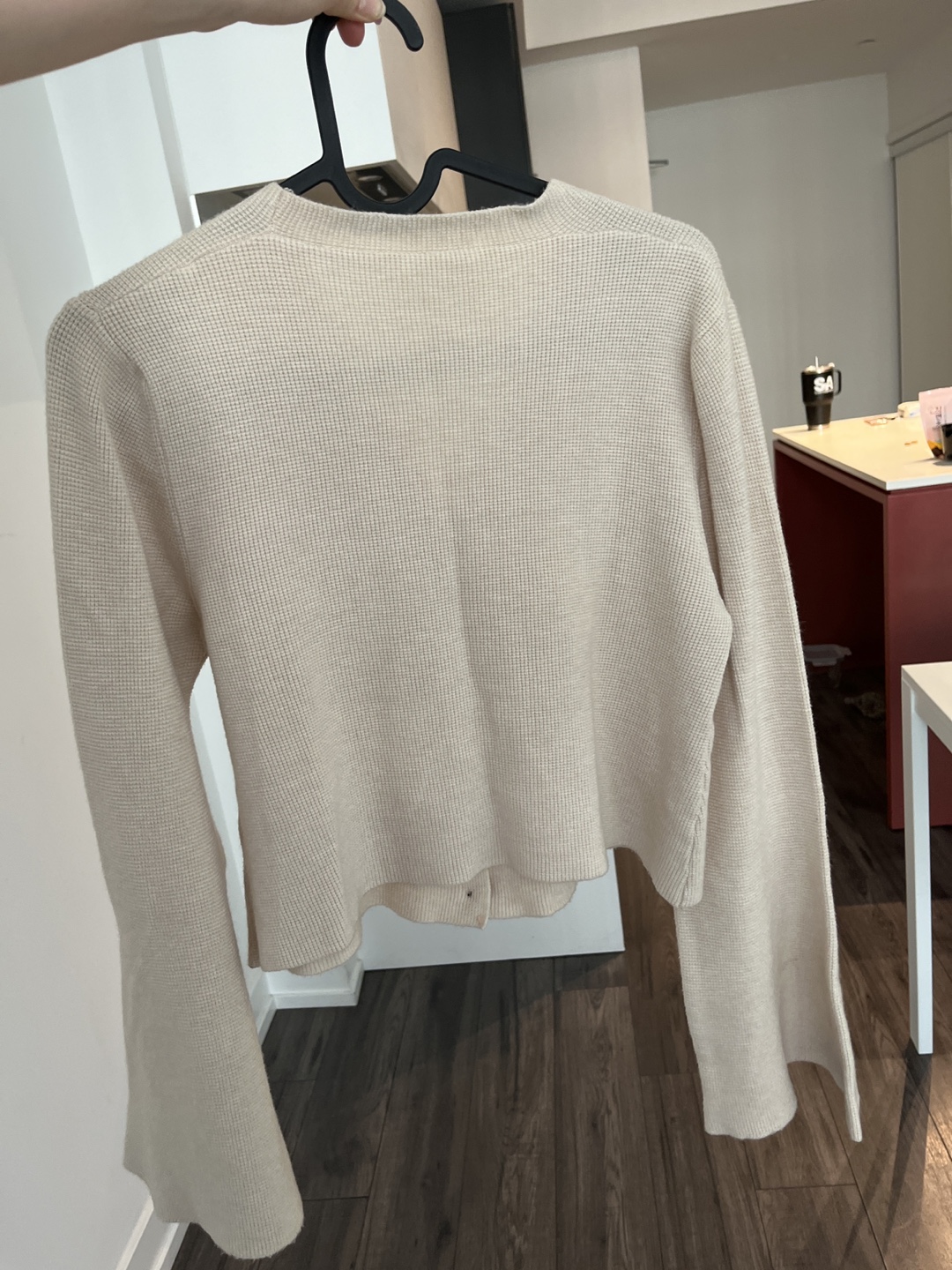 cropped cardigan with bell sleeves - photo 2
