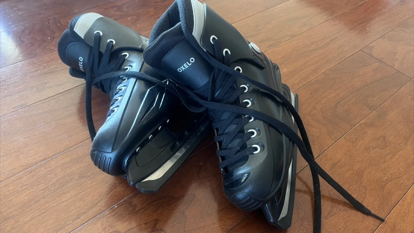 Oxelo Ice Skates & CCM Hockey Helmet