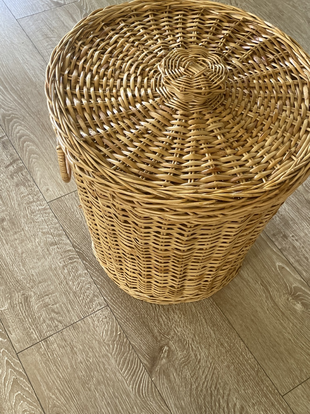 Large Wicker Basket with Lid