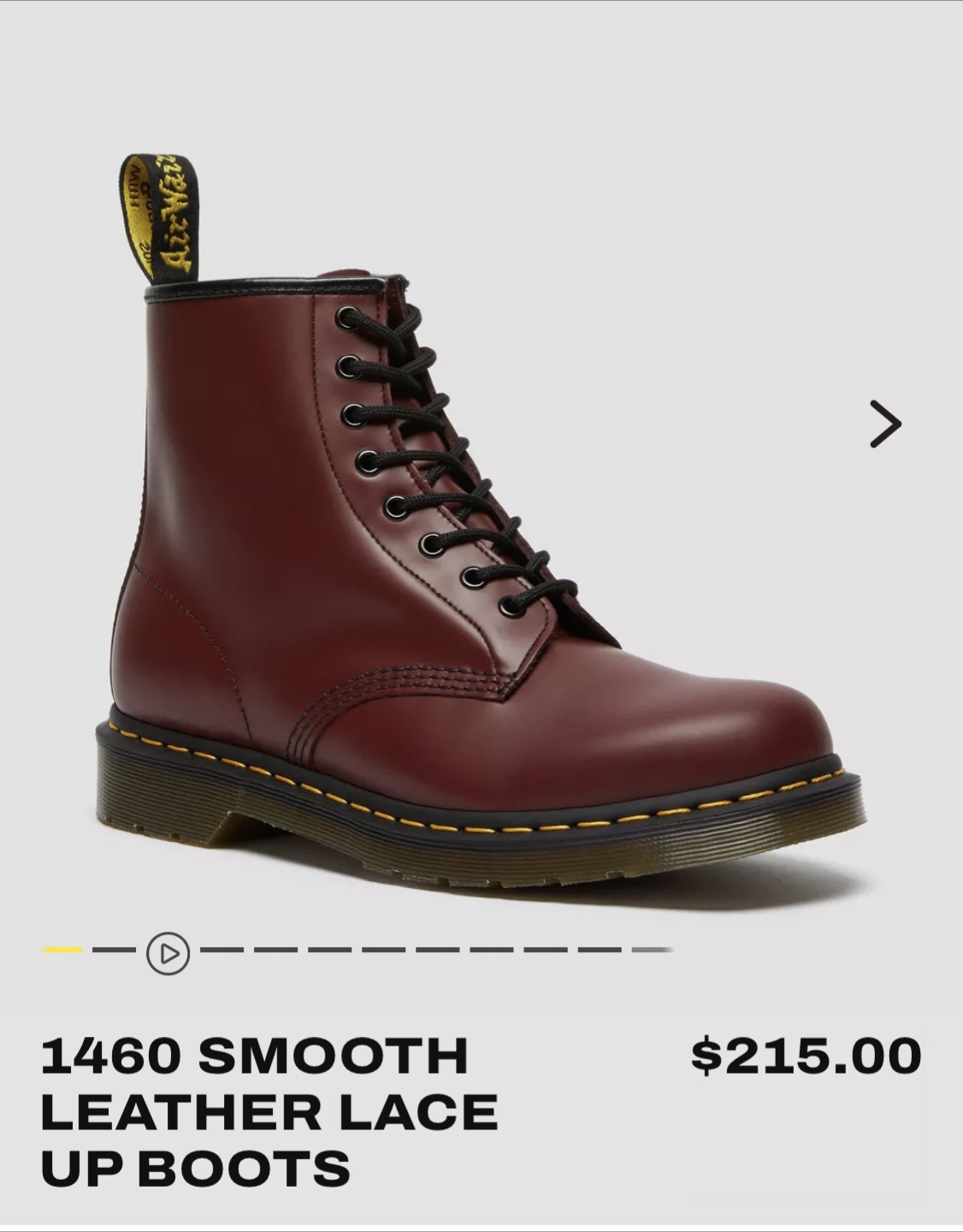 Dr. Martens 1460 Smooth Leather Boots - Cherry Red - photo 2