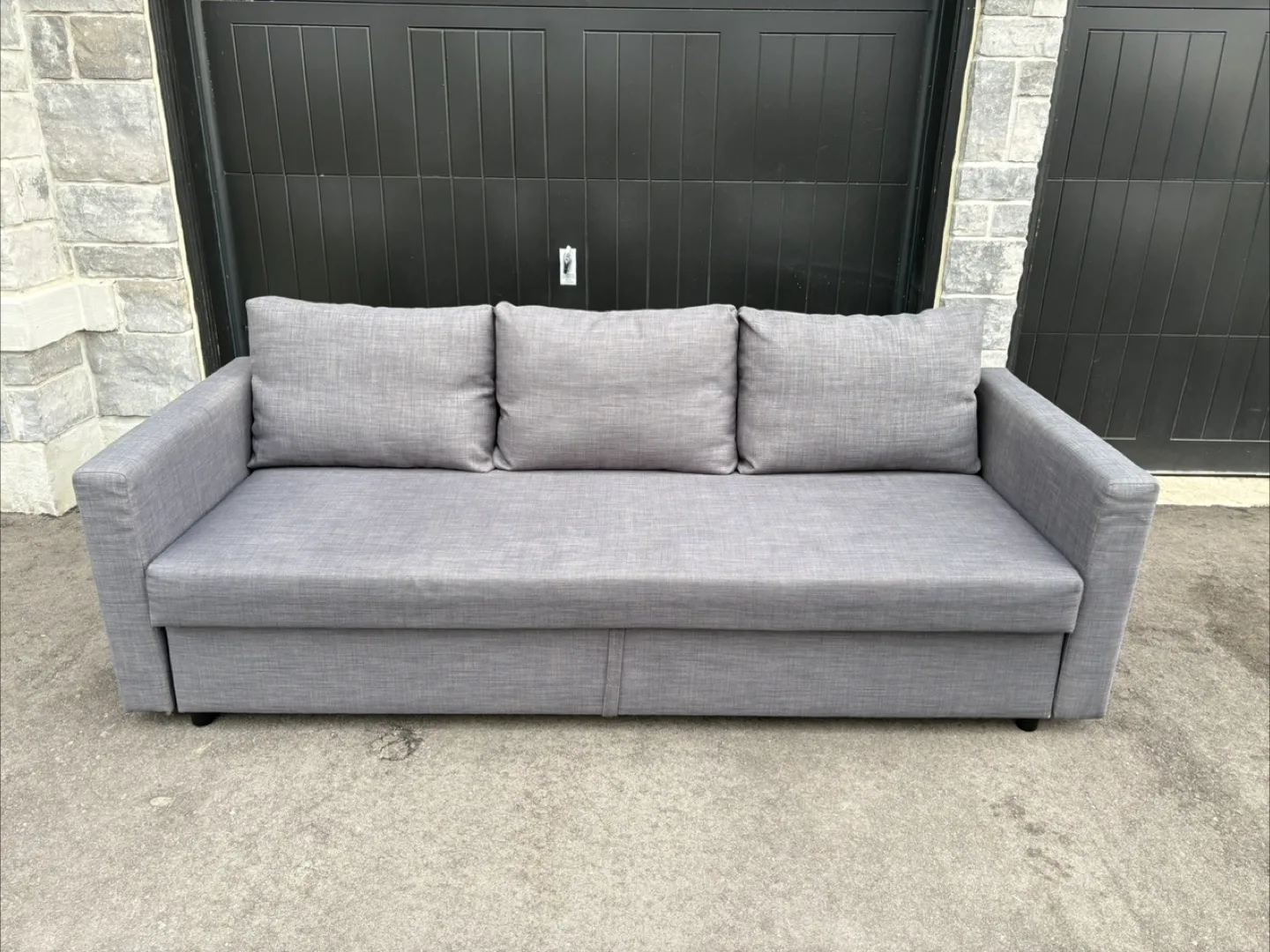 FREE DELIVERY✅• GREY IKEA COUCH / SOFA / PULL OUT BED w/ STORAGE thumbnail