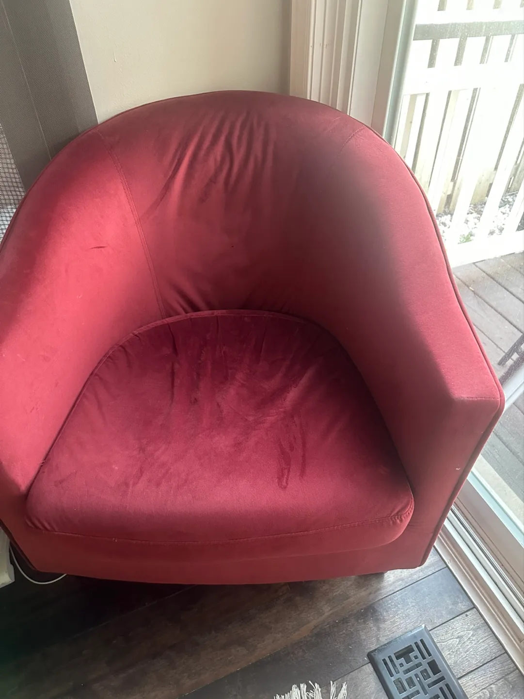 Red Velvet Accent Chair thumbnail