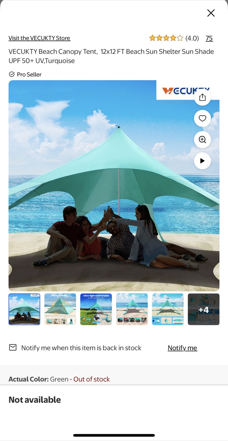 Beach Tent, 12x12 FT