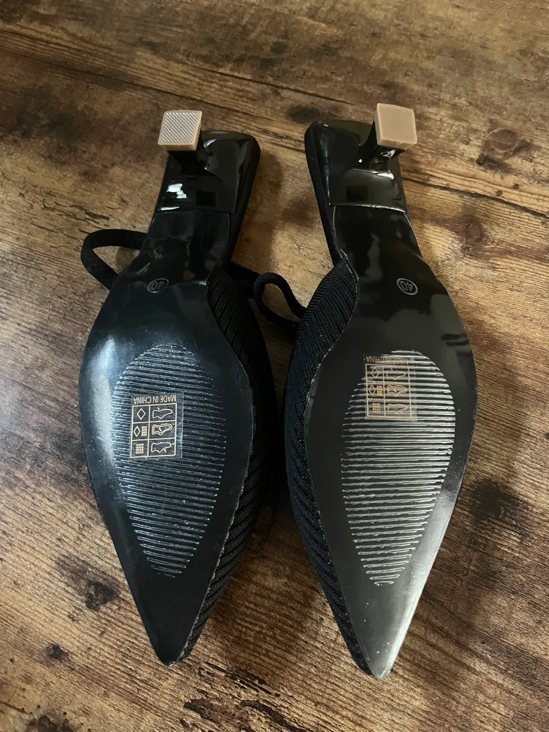 Black Knitted Slingback Kitten Heels image indicator(2)