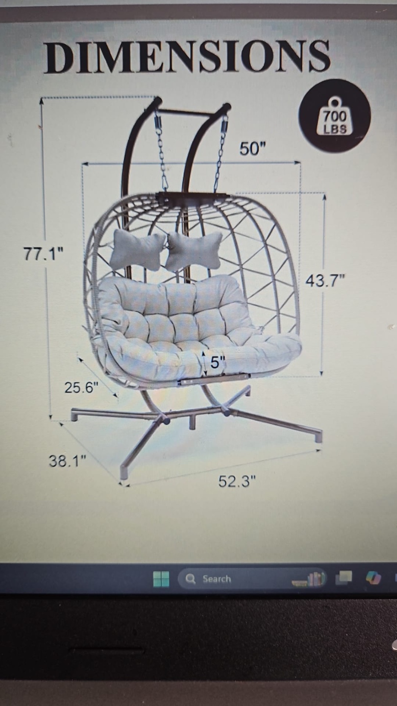 Outdoor Hanging Egg Chair Swing - photo 4