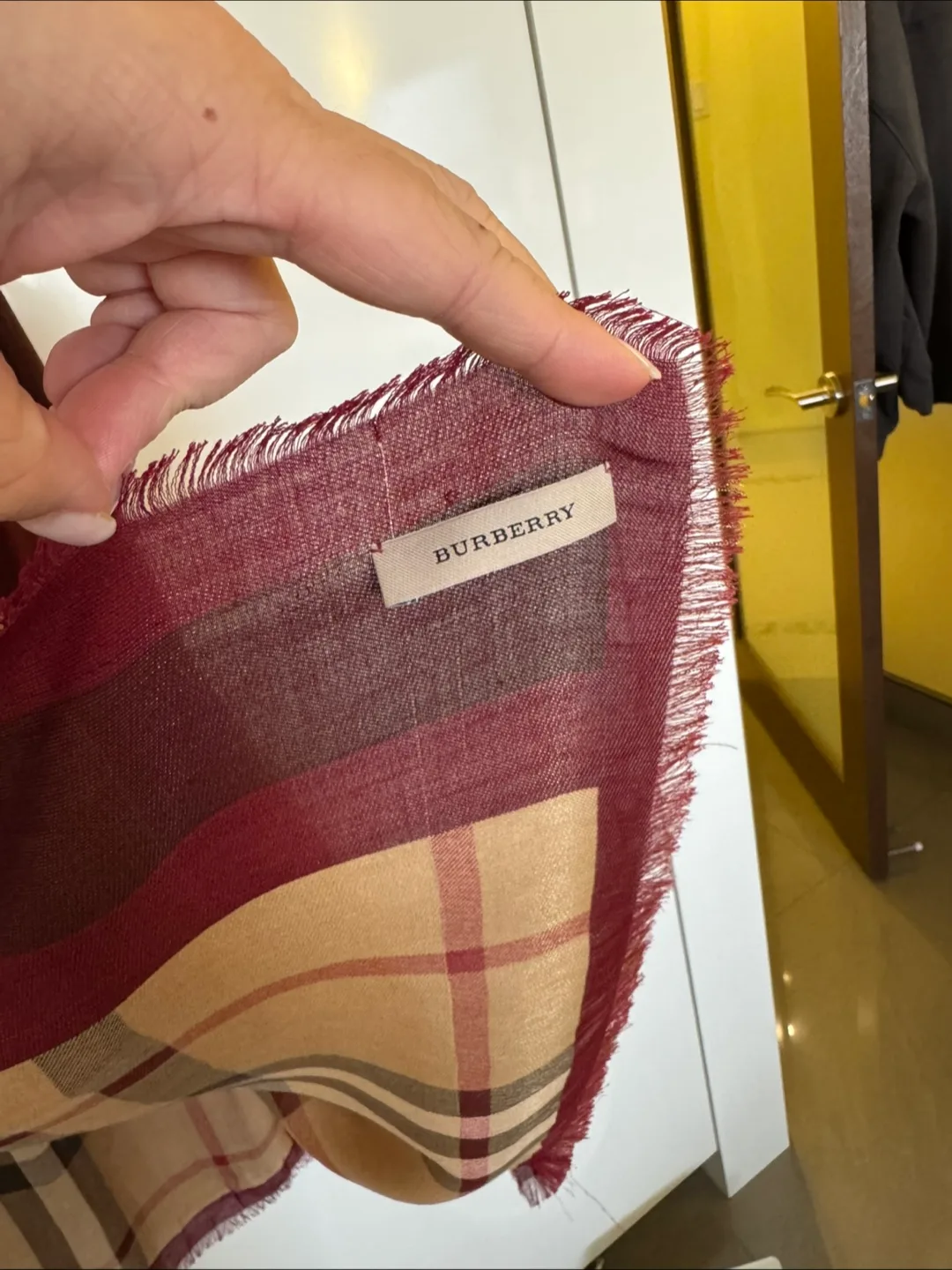 Burberry Scarf - Red and Beige Check image indicator(4)